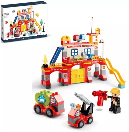 Τουβλάκια Πυροσβεστικός Σταθμός Εκπαίδευσης για 3+ Ετών 145τμχ