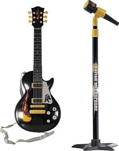 Παιδική Κιθάρα Ροκ με Μικρόφωνο & Βάση 55cm για 3+ Ετών