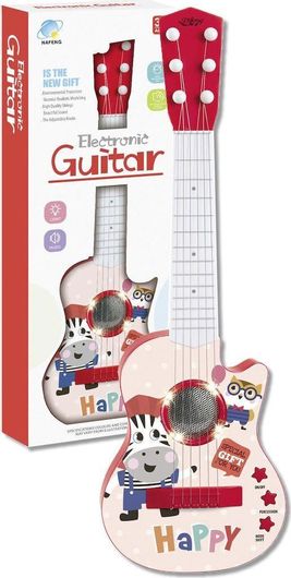 Παιδική Ηλεκτρονική Κιθάρα με Χορδές Ροζ για 3+ Ετών