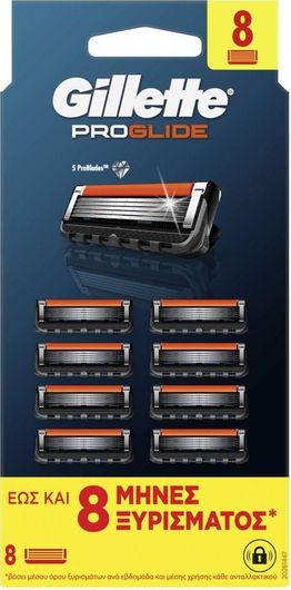 Gillette ProGlide Ανταλλακτικές Κεφαλές με 5 Λεπίδες & Λιπαντική Ταινία 8τμχ