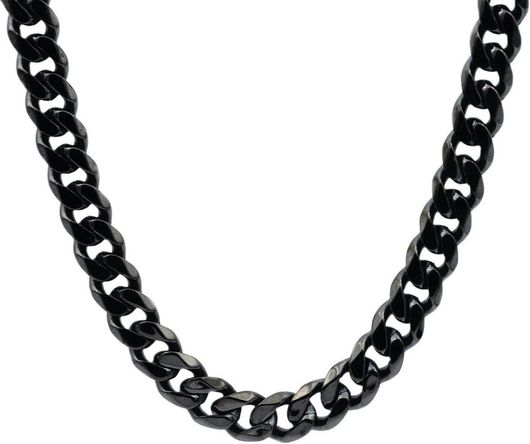 Αλυσίδα Λαιμού Original Men's Fashion Cuban Black από Aνοξείδωτο Ατσάλι