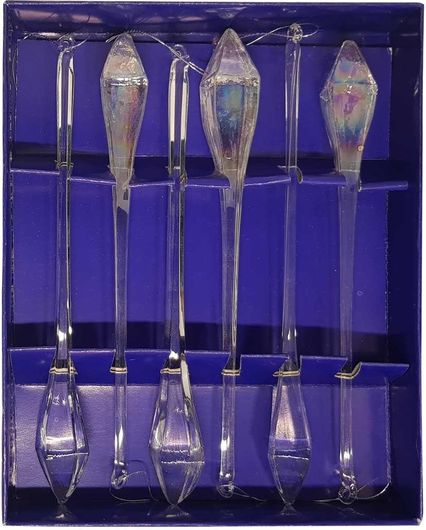 Χριστουγεννιάτικα Στολίδια Saray Home Γυάλινα Σταλακτίτες 16cm Σετ 6τμχ