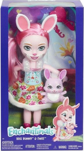 Κούκλα Mattel Enchantimals Bree Bunny & Twist 30cm Ροζ για 4+ Ετών