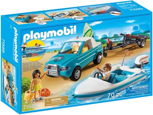 Playmobil Family Fun Όχημα με Ταχύπλοο Σκάφος Και Υποβρύχιο Μοτέρ για 4+ Ετών #71589