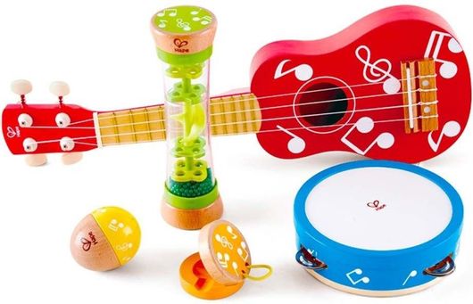 Μουσικό Παιδικό Σετ Hape Mini Band Ξύλινο 5τμχ για 3+ Ετών
