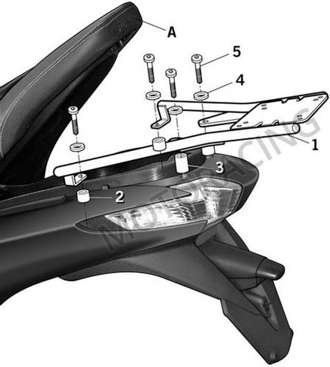 Βάση Βαλίτσας Shad για Piaggio Mp3 125 / Mp3 300 11'-12'