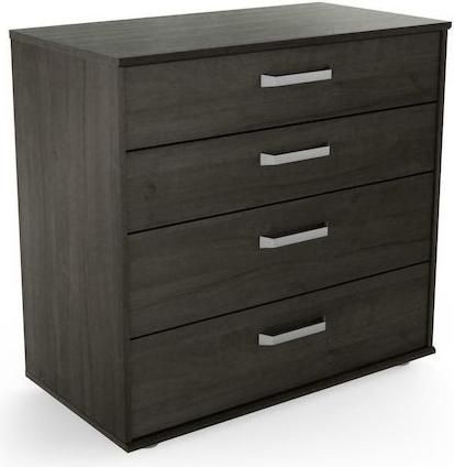 Συρταριέρα Κρεβατοκάμαρας Polihome από Μοριοσανίδα με 4 Συρτάρια 84.7x44.9x80.5cm Γκρι