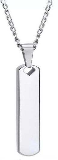 Κολιέ Μενταγιόν Original Men's Fashion Geometric Vertical Bar από Ανοξείδωτο Ατσάλι 60cm