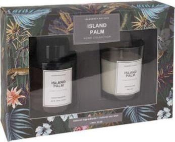 Αρωματικό Κερί Σετ Δώρου με Διαχυτή Home Collection Island Palm