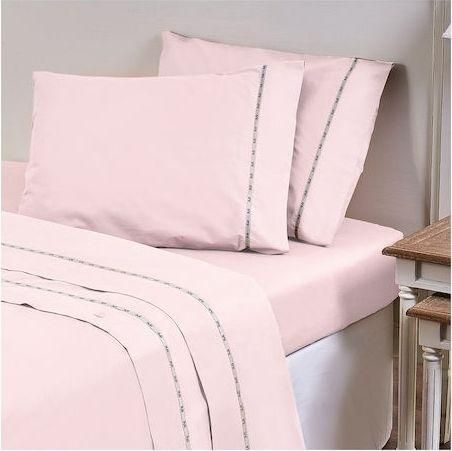 Σετ Μαξιλαροθήκες 19V69 Βαμβακοσατέν 50x70cm με Φάσα Ροζ