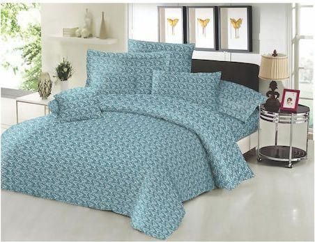 Σετ Μαξιλαροθήκες Le Blanc Cotton Line Printed Fern 50x70cm με Φάσα Πετρόλ