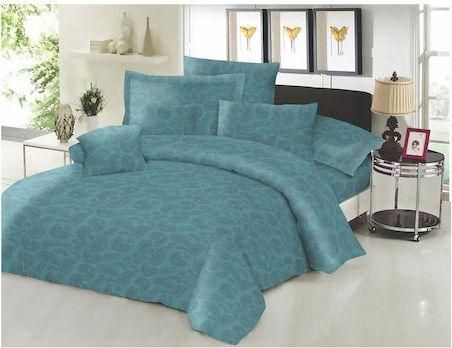 Σετ Μαξιλαροθήκες Le Blanc Cotton Line Printed Lahor Βαμβάκι & Πολυεστέρας 50x70cm με Φάσα Πετρόλ