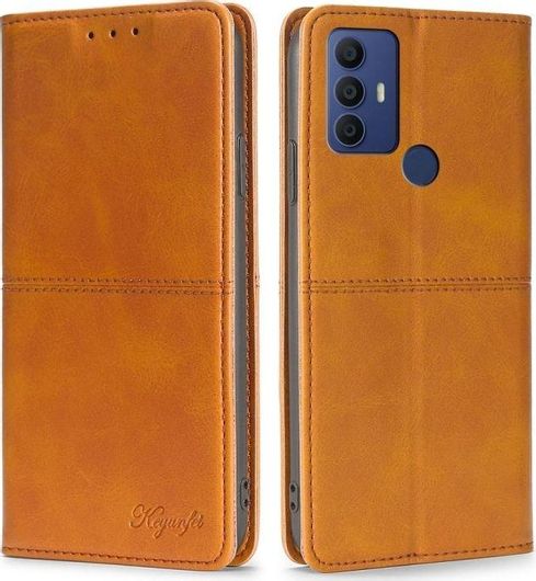 Για TCL 30 SE/306/305/Sharp Aqous V6/V6 Plus Cow Texture Μαγνητική οριζόντια δερμάτινη θήκη τηλεφώνου ανοιχτό καφέ