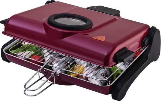 Ηλεκτρική Ψησταριά Crown CEG12W Επιτραπέζια Αλουμινίου Σχάρας 1200W με Καπάκι