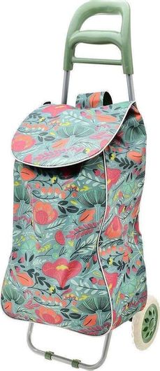 Καρότσι Λαϊκής Estia Υφασμάτινο Πτυσσόμενο με 2 Ρόδες 36lt 36x36x96cm Πολύχρωμο