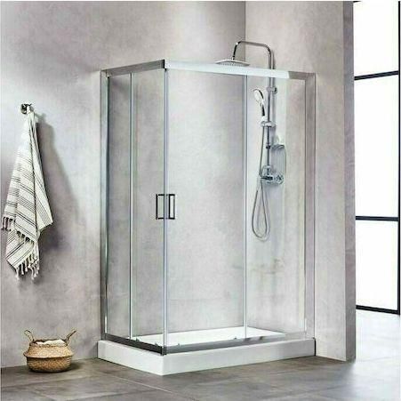 Καμπίνα Ντουζιέρας Tema New Line Clear Glass Ελεύθερη Συρόμενη Ορθογώνια 180x72x120cm