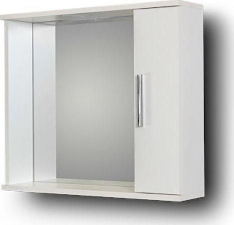 Καθρέπτης Μπάνιου Martin 3MAL065WHR με Ντουλάπι & Ράφι LED Ορθογώνιο 65x56cm Λευκό