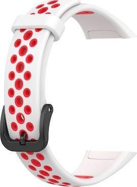 Dual Color Λουράκι Σιλικόνης White/Red Honor Band 6/Huawei Band 6