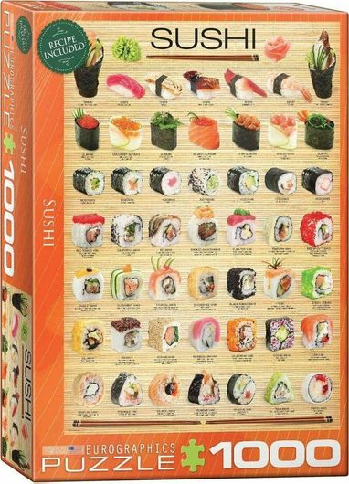 Puzzle Sushi με Συνταγές 2D 1000 Κομμάτια