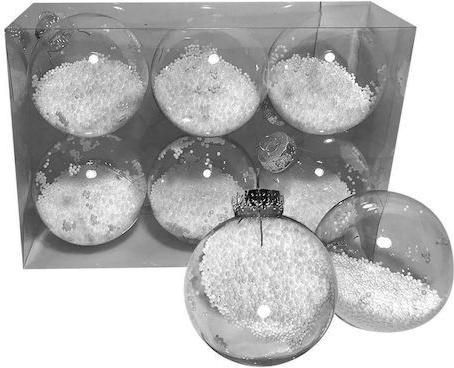 Χριστουγεννιάτικη Μπάλα XMASfest Λευκό 6cm Σετ 6τμχ