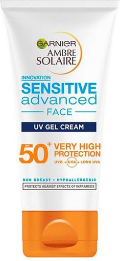 Αντηλιακό Gel Προσώπου Garnier Ambre Solaire Sensitive Advanced Protection UV Gel Αδιάβροχο SPF50 50ml
