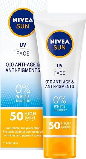 Αντηλιακή Κρέμα Προσώπου Nivea Q10 Anti Age Αδιάβροχη SPF50 50ml