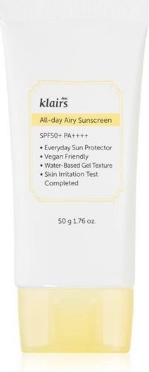 Dear, Klairs All-Day Airy Αντηλιακή Κρέμα Προσώπου SPF50 50gr