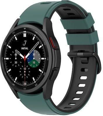 Για Samsung Galaxy Watch5 Pro 45mm/5 44mm/5 Δίχρωμη ζώνη σιλικόνης με λουράκι ρολογιού 40mm Olive Green Black