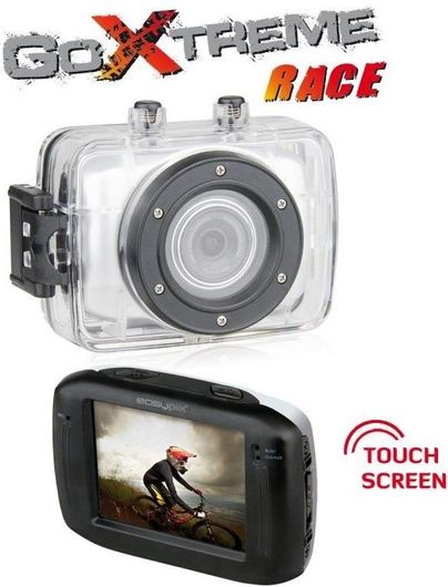 Action Camera EasyPix GoXtreme Race HD 720p Υποβρύχια με Θήκη με Οθόνη 2.0" Λευκό