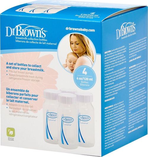 Δοχεία Αποθήκευσης Μητρικού Γάλακτος Dr. Brown's 120ml 4τμχ