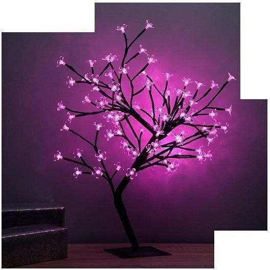 Χριστουγεννιάτικο Διακοσμητικό Δεντράκι Φωτιζόμενο Κερασιά 80cm Ροζ