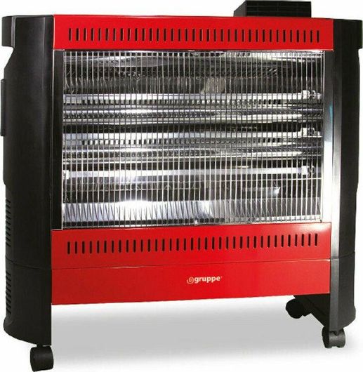 Gruppe NGF-24BFHR Σόμπα Χαλαζία με Θερμοστάτη και Ανεμιστήρα 2400W Red