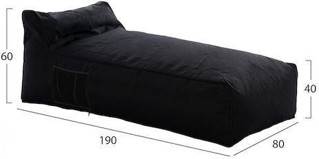 Πουφ Κρεβάτι HomeMarkt Wadelin 190x80x60cm Μαύρο