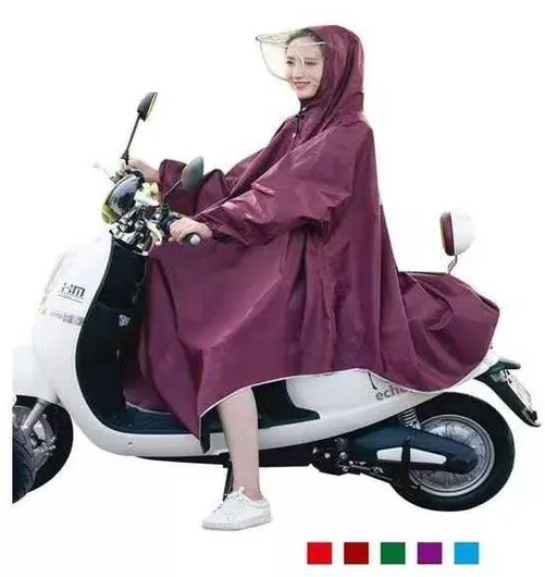 Γυναικείο Πόντσο Αδιάβροχο Μηχανής Μοβ