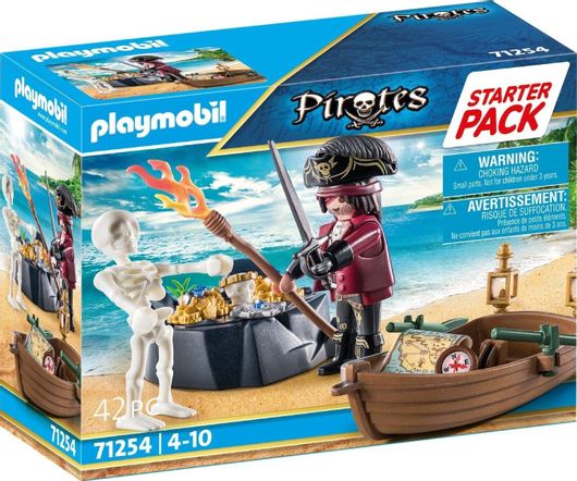 Playmobil Pirates Πειρατής με Βαρκούλα & Θησαυρό για 4+ Ετών #71254