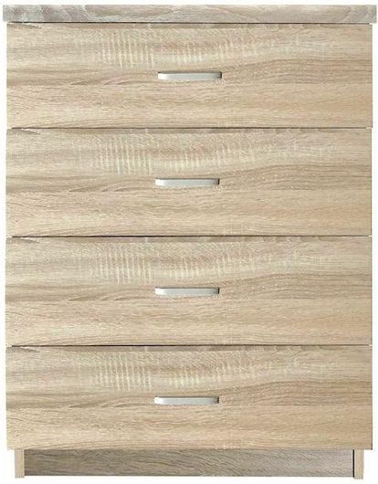 Συρταριέρα Κρεβατοκάμαρας Drawer Ξύλινη με 4 Συρτάρια 60x40x80cm Sonoma