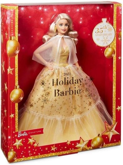 Κούκλα Barbie Mattel Συλλεκτική 2023 Holiday Golden Gown and Blond Hair για 6+ Ετών