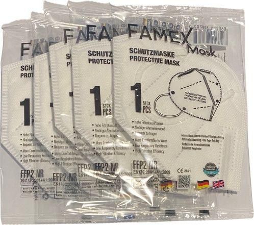 Μάσκες Προστασίας Famex FFP2 NR Σετ 5τμχ Λευκό