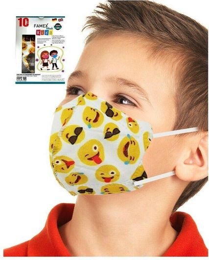 Μάσκες Προστασίας Famex FFP2 NR Παιδική με Emoticon Σετ 50τμχ Πολύχρωμο