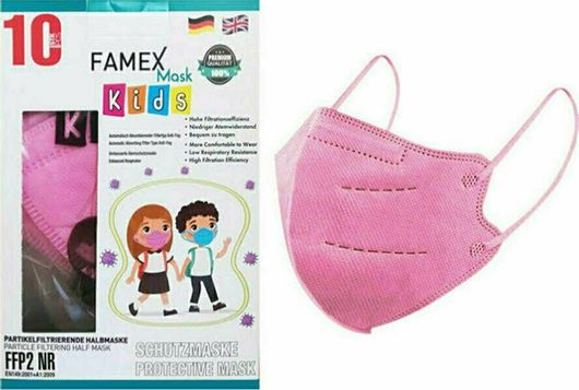 Μάσκες Προστασίας Famex FFP2 NR Παιδική Σετ 50τμχ Ροζ