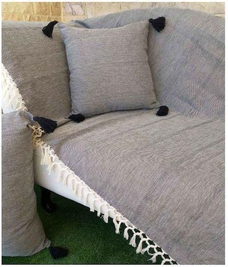 Ριχτάρι Natural Home BT3 Διθέσιου Καναπέ Χειροποίητο 170x250cm Γκρι