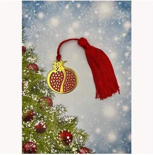 Γούρι 2024 μεταλλικό Χρυσό Ρόδι 6cm G350