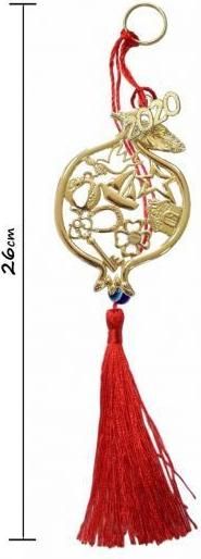 Γούρι Kostibas 6710-515x Περίγραμμα Ροδιού με Διάφορα Σχέδια Μέταλλο Χρυσαφί Kostibas 6710-515x