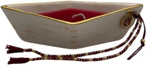 Γούρι Καράβι 2024 με Αρωματικό Κερί Κεραμικό Εκρού 157cm