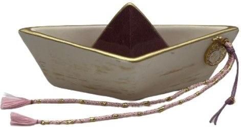 Γούρι Καράβι Κεραμικό 2024 Εκρού-Κόκκινο 157cm