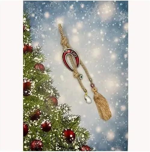 Γούρι Κρεμαστό 2024 μεταλλικό Χρυσό Πέταλο 27cm G203