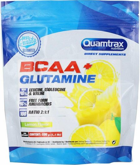 Quamtrax Nutrition BCAA + Glutamine 500gr Λεμόνι