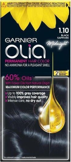 Garnier Olia Mini Βαφή Μαλλιών Χωρίς Αμμωνία 1.10 Black Sapphire 50gr