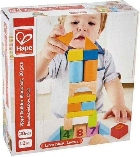 Τουβλάκια Hape Ξύλινα Εκπαιδευτικά Beech Block Count N' Build για 12+ Μηνών Σετ 20τμχ