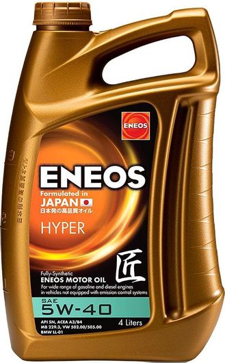 Συνθετικό Λάδι Αυτοκινήτου Eneos Premium Hyper 5W-40 4lt